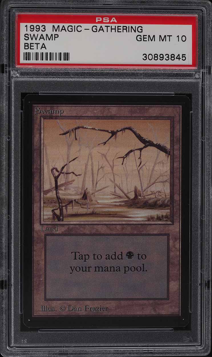 1993 Magic The Gathering MTG Beta Swamp V3 C L PSA 10 GEM MINT