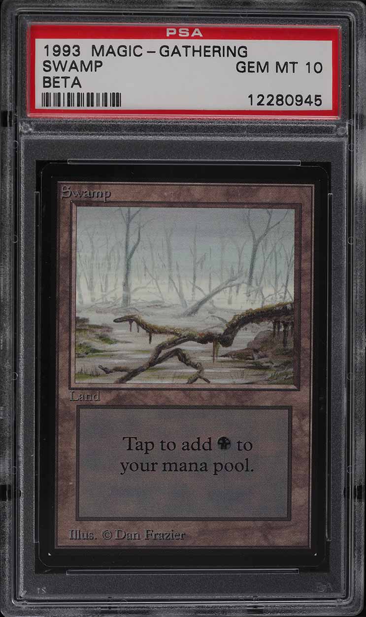 1993 Magic The Gathering MTG Beta Swamp V3 C L PSA 10 GEM MINT