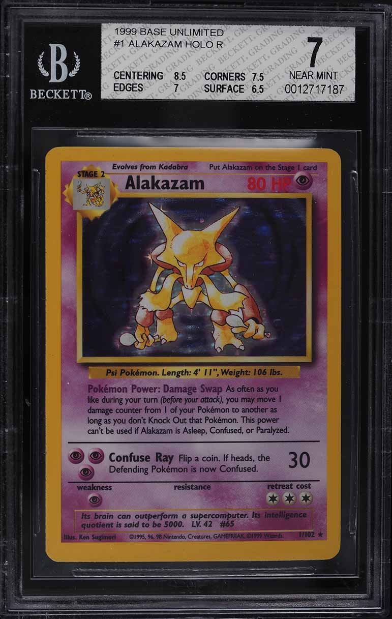 alakazam pokemon card 1/102 Pokmon Shadowless Test Print Error (read Description) Pokmon TCG Base Set Alakazam