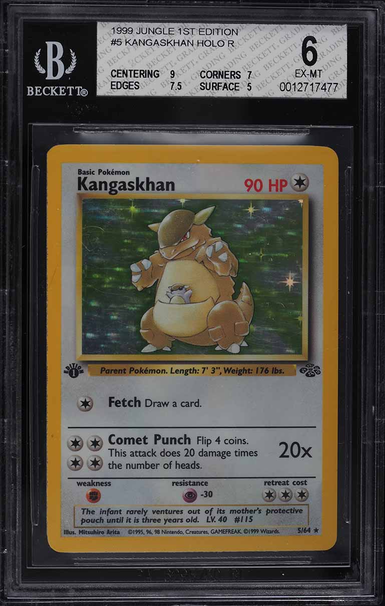 1st edition kangaskhan pokemon card Kangaskhan Jungle 1st Edition Holo 5/64 CGC 9 – TBC Games