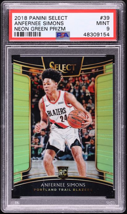 2018 Select Concourse Neon Green Prizm Anfernee Simons ROOKIE /75