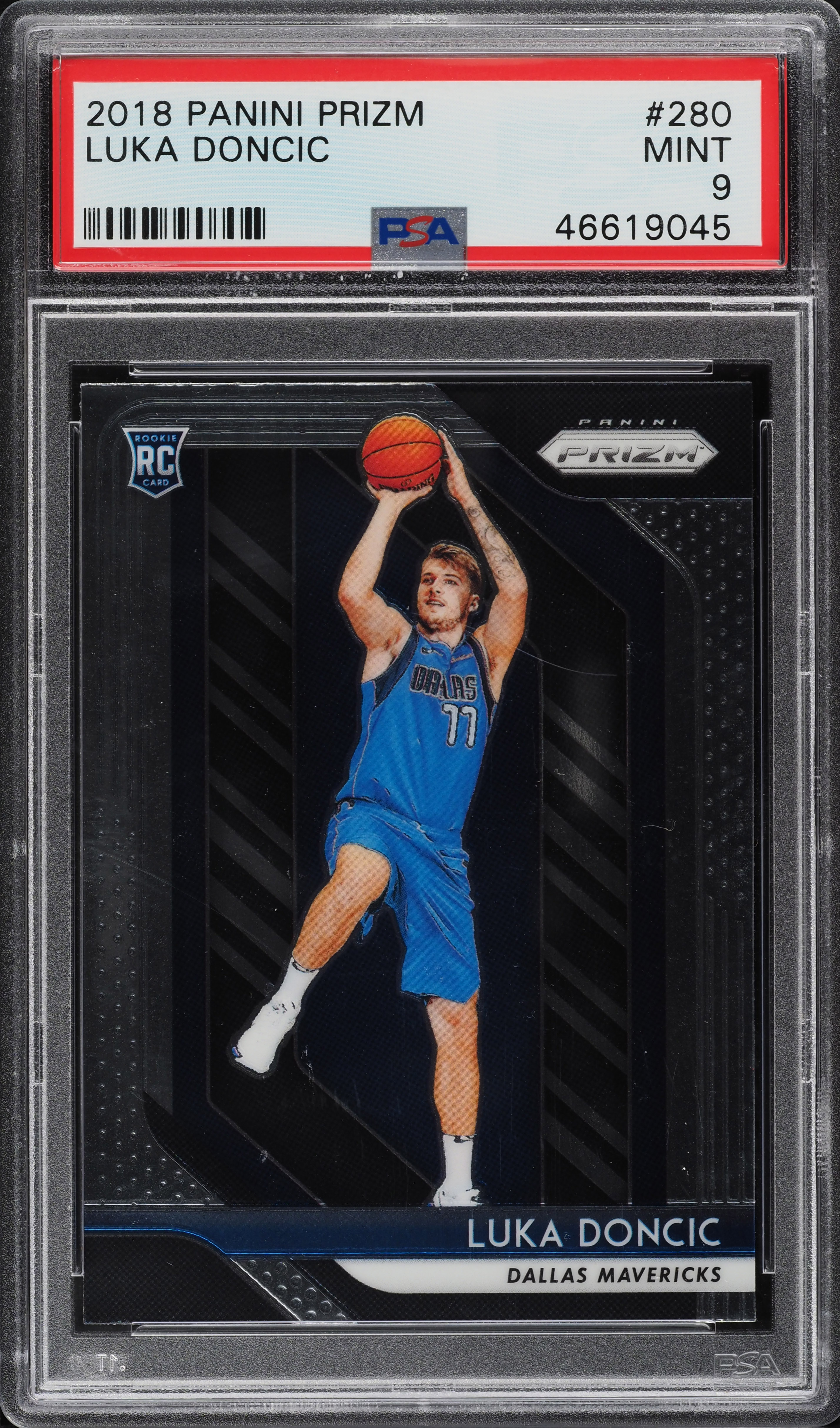 2018 Panini Prizm Luka Doncic ROOKIE RC #280 PSA 9 MINT on