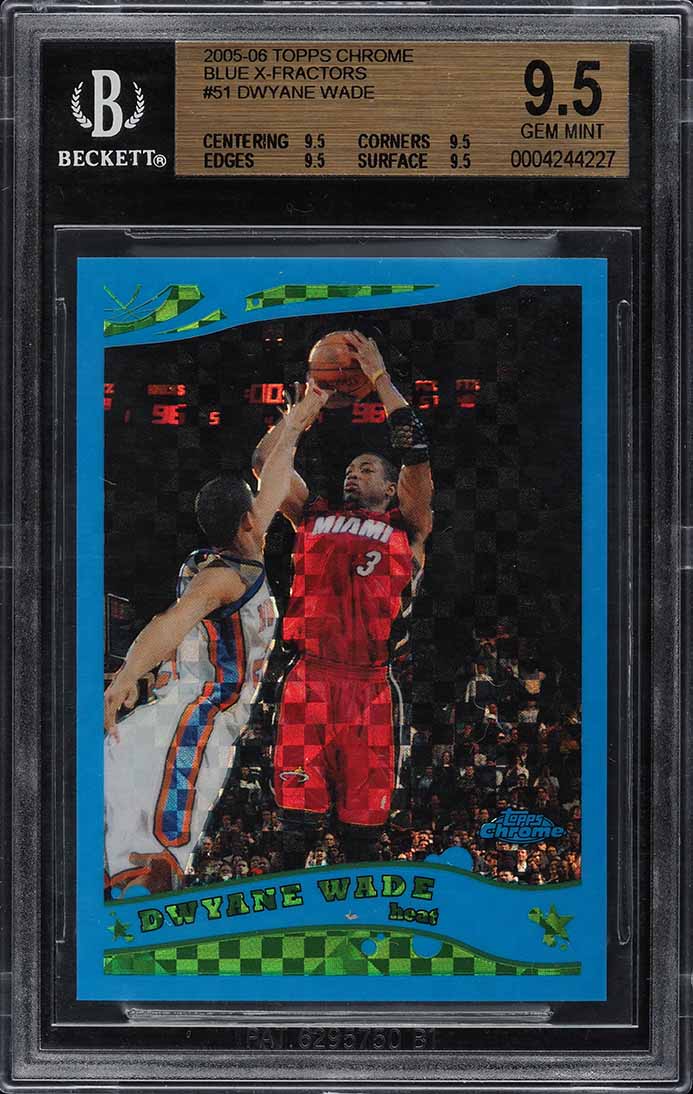 2005 Topps Chrome Blue Xfractor Dwyane Wade /90 #51 BGS 9.5 GEM MINT