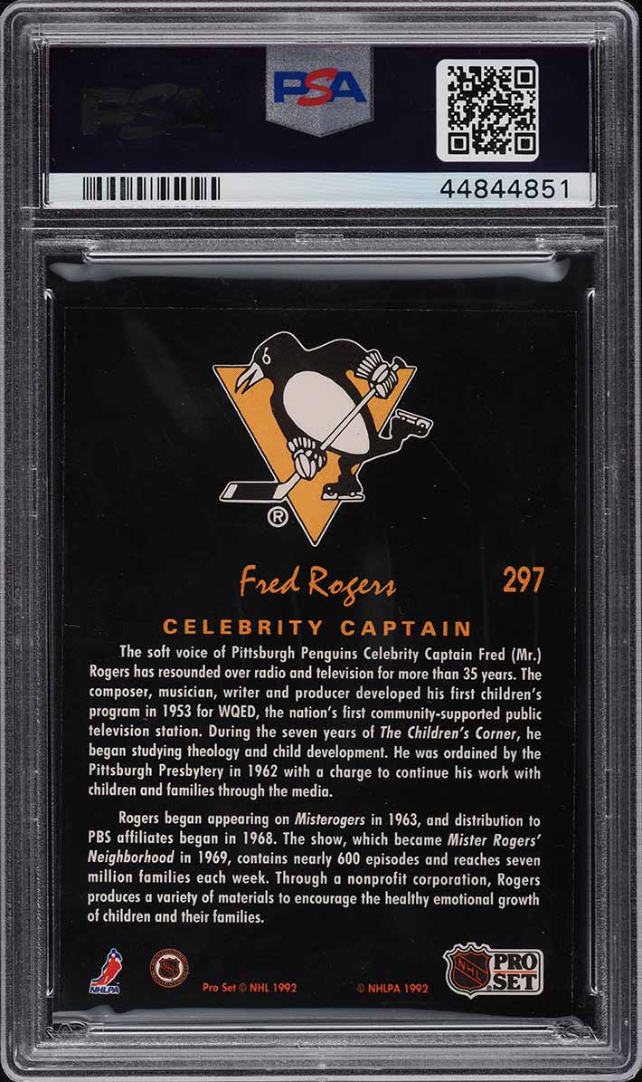 1991 Pro Set Platinum Fred Rogers #297 PSA 9 MINT