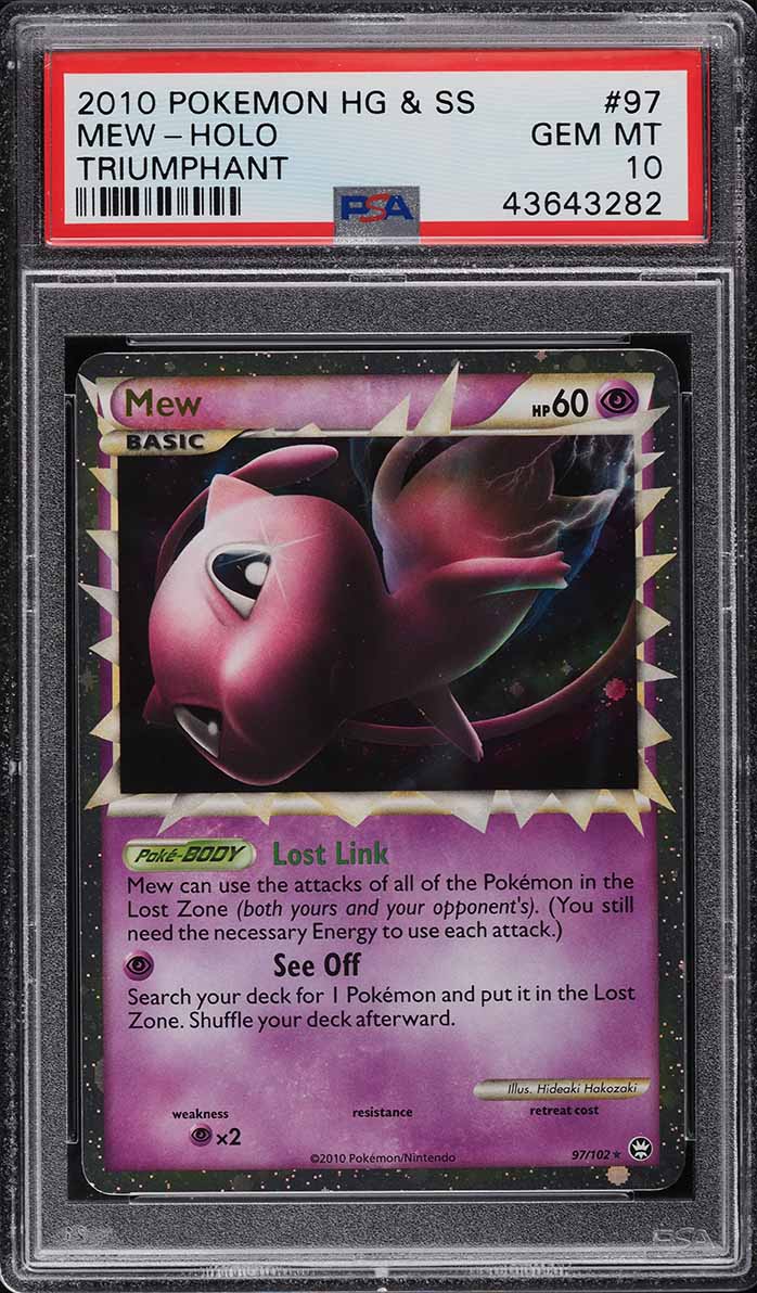 2010 Pokemon Heartgold & Soulsilver Triumphant Holo Mew #97 PSA 10