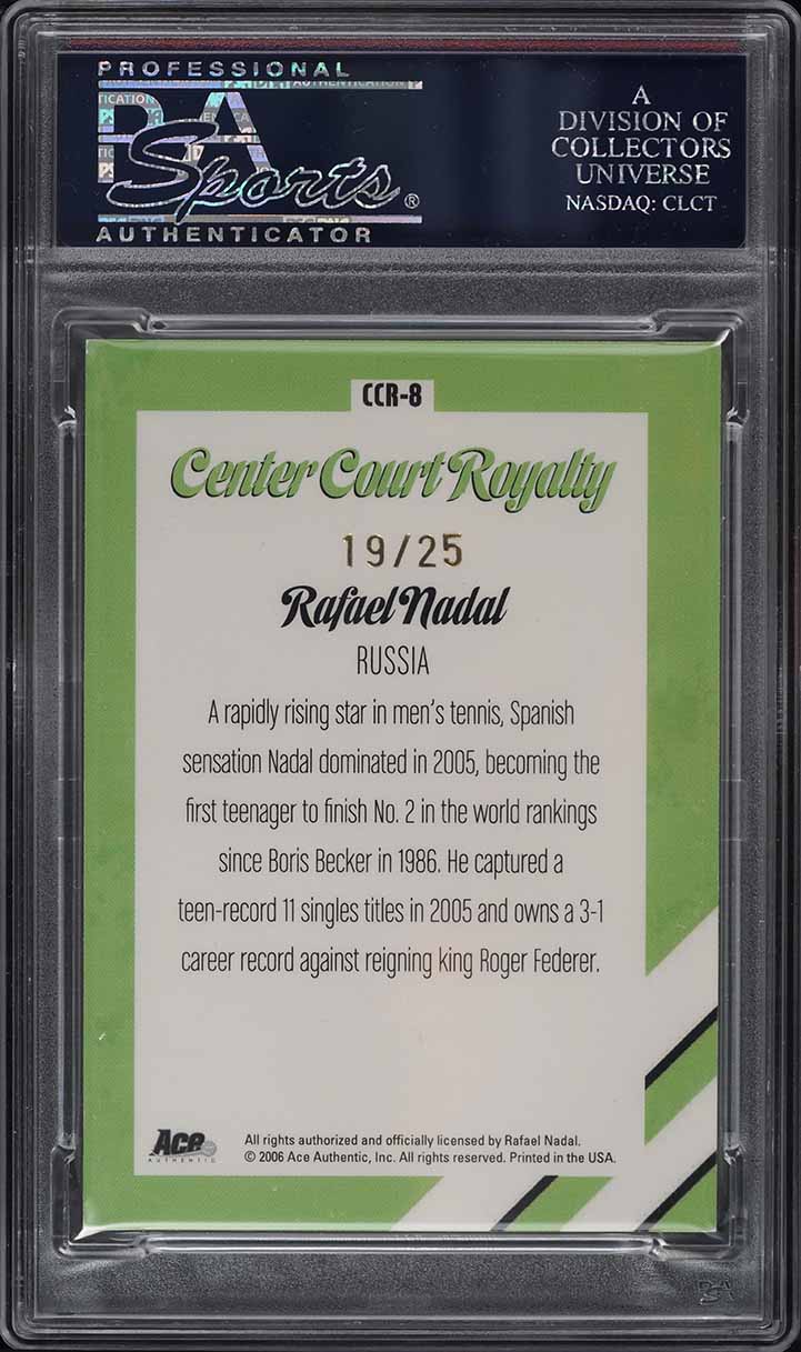 2006 ACE Authentic Center Court Royalty Gold Rafael Nadal AUTO /25