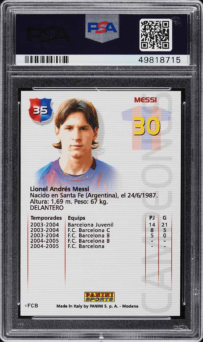 2004 Panini Sports Mega Cracks Barca Campeon Lionel Messi ROOKIE #35 PSA 10