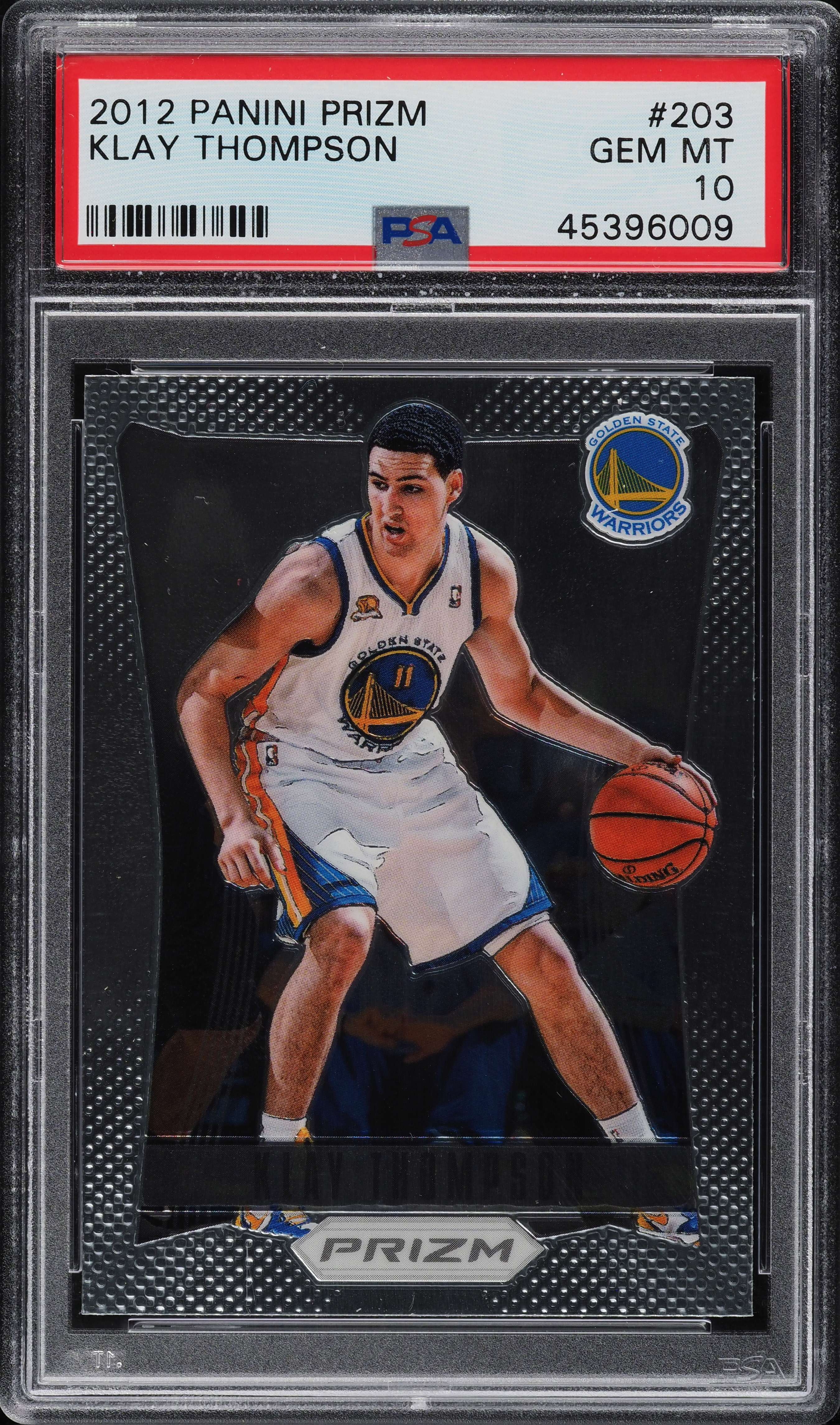 2012 Panini Prizm Klay Thompson ROOKIE RC #203 PSA 10 GEM MINT on