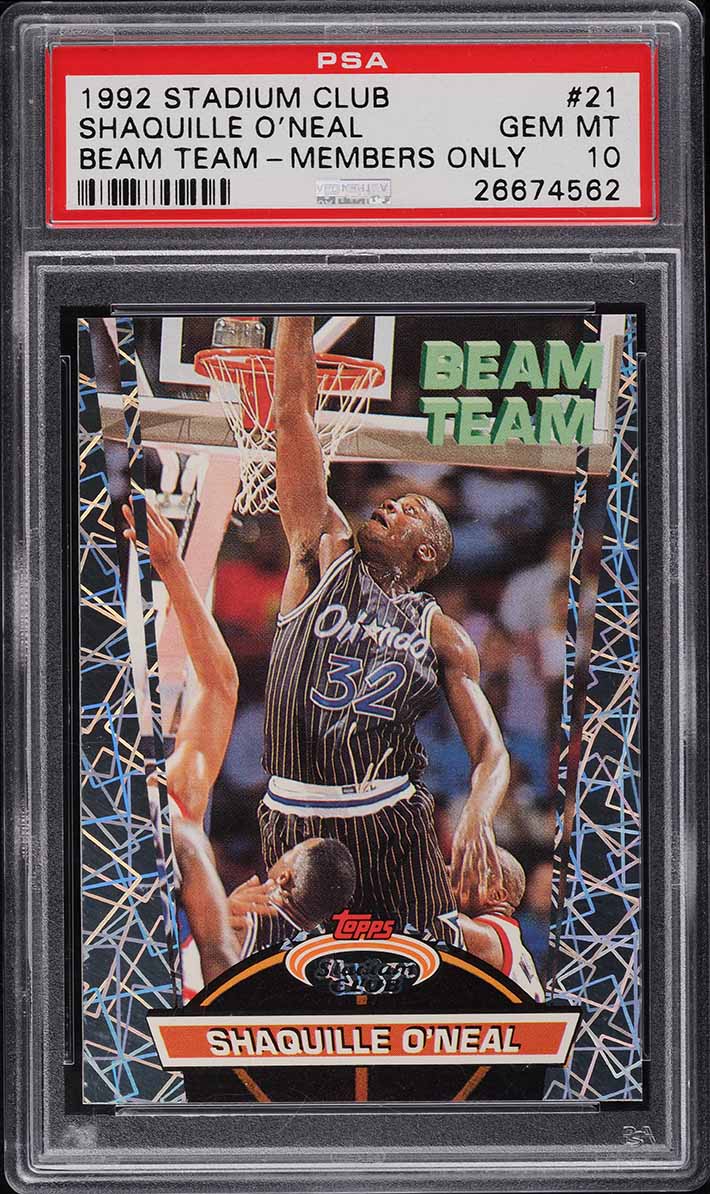 1992 Stadium Club Beam Team Members Only Shaquille O'Neal RC #21 PSA 10 GEM MINT