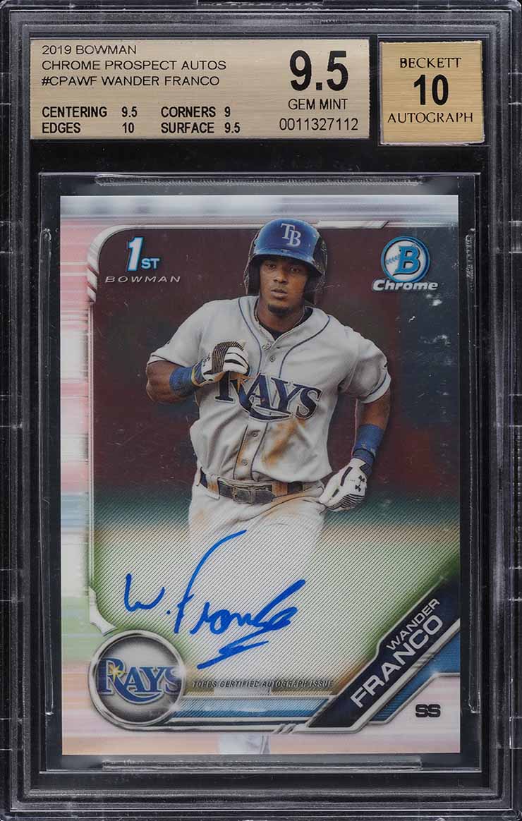 2019 Bowman Chrome Wander Franco ROOKIE AUTO #CPAWF BGS 9.5 GEM