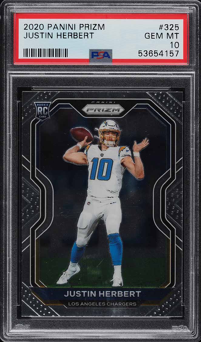 2020 Panini Prizm Justin Herbert ROOKIE RC #325 PSA 10 GEM MINT