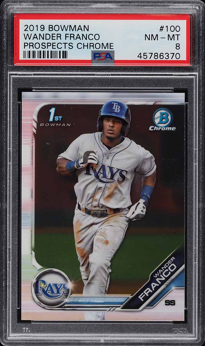 2019 Bowman Chrome Prospects Wander Franco ROOKIE RC #100 PSA 8 NM-MT