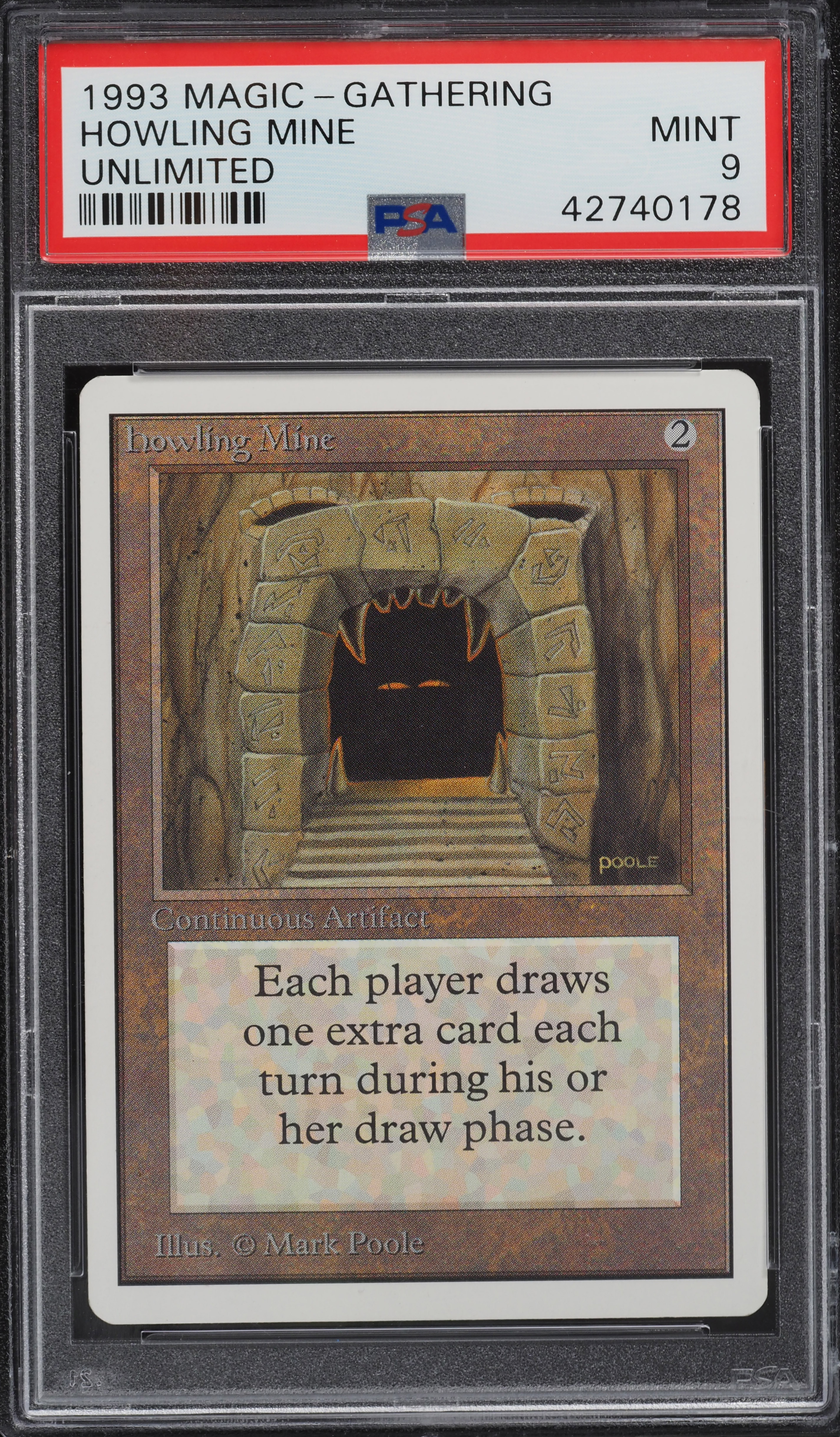 1993 Magic The Gathering MTG Unlimited Howling Mine PSA 9 MINT on