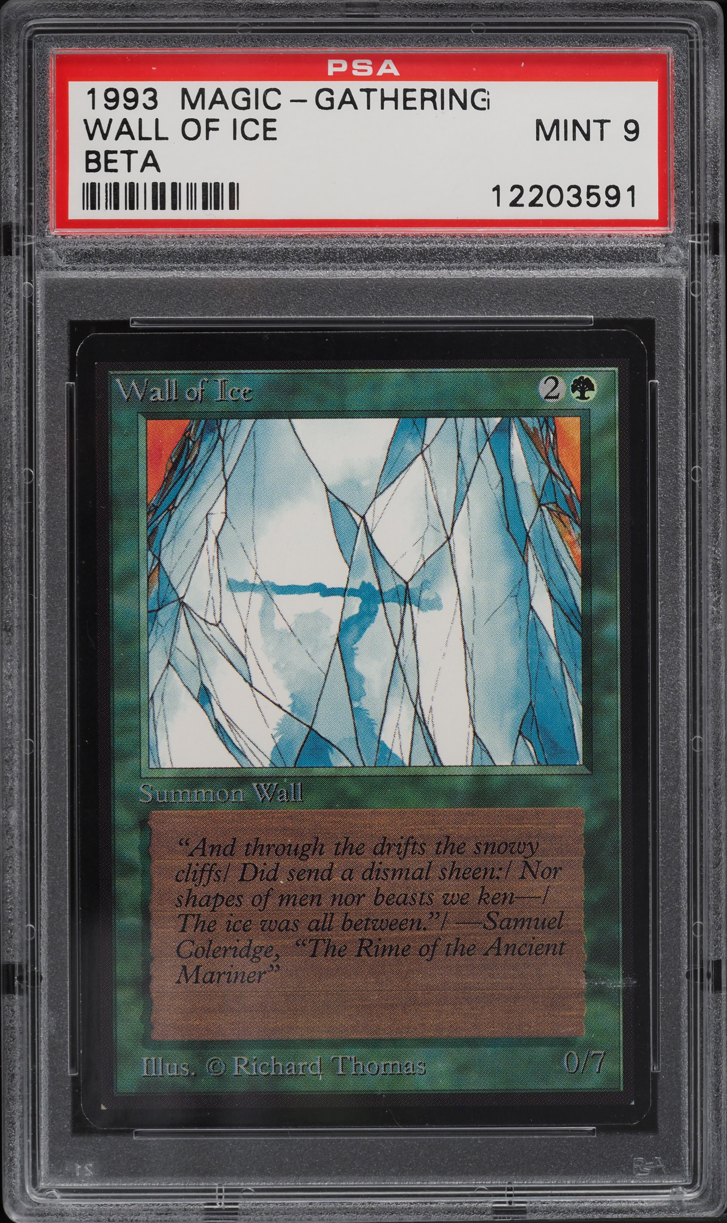 1993 Magic The Gathering MTG Beta Wall Of Ice PSA 9 MINT on