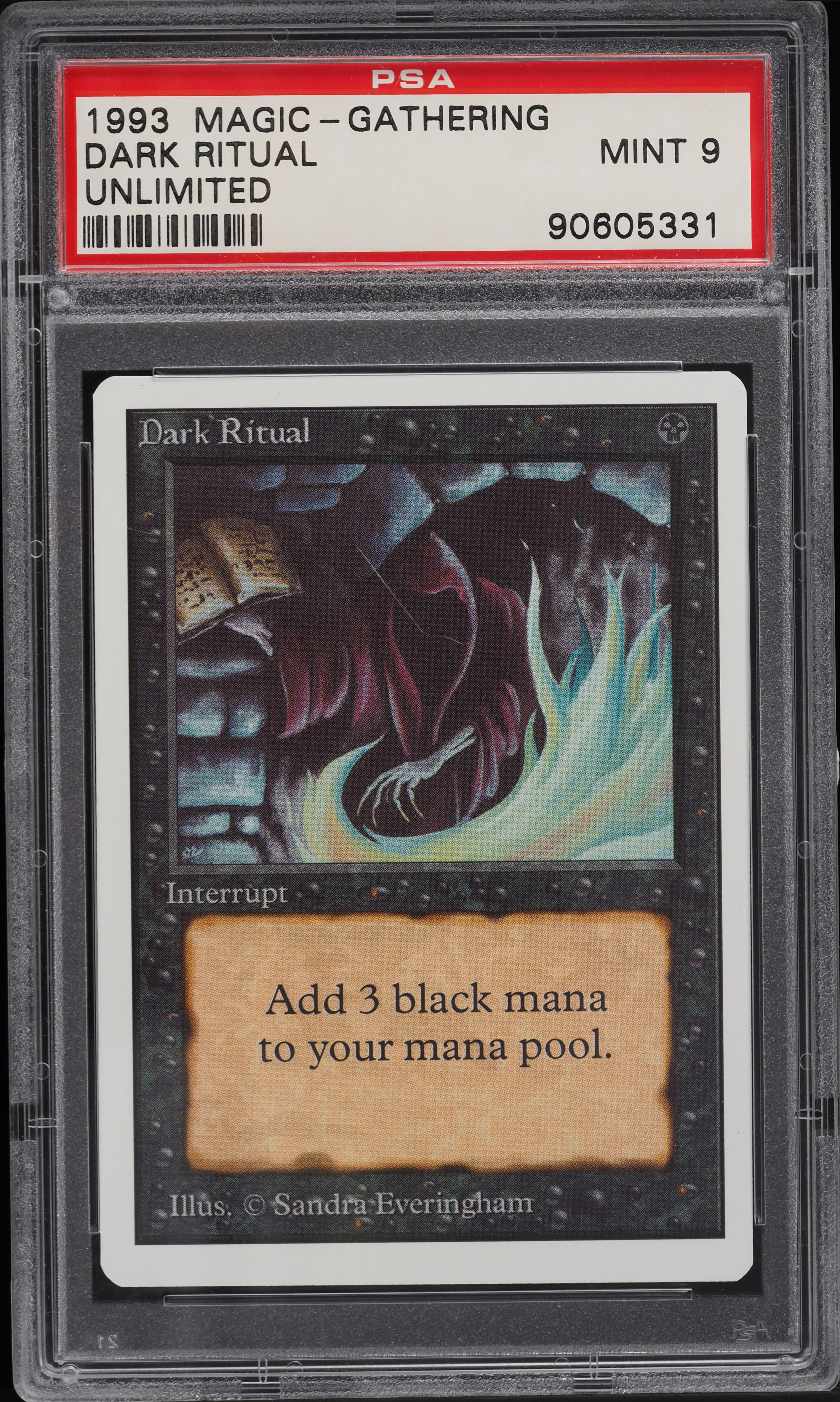 1993 Magic The Gathering MTG Unlimited Dark Ritual PSA 9 MINT on