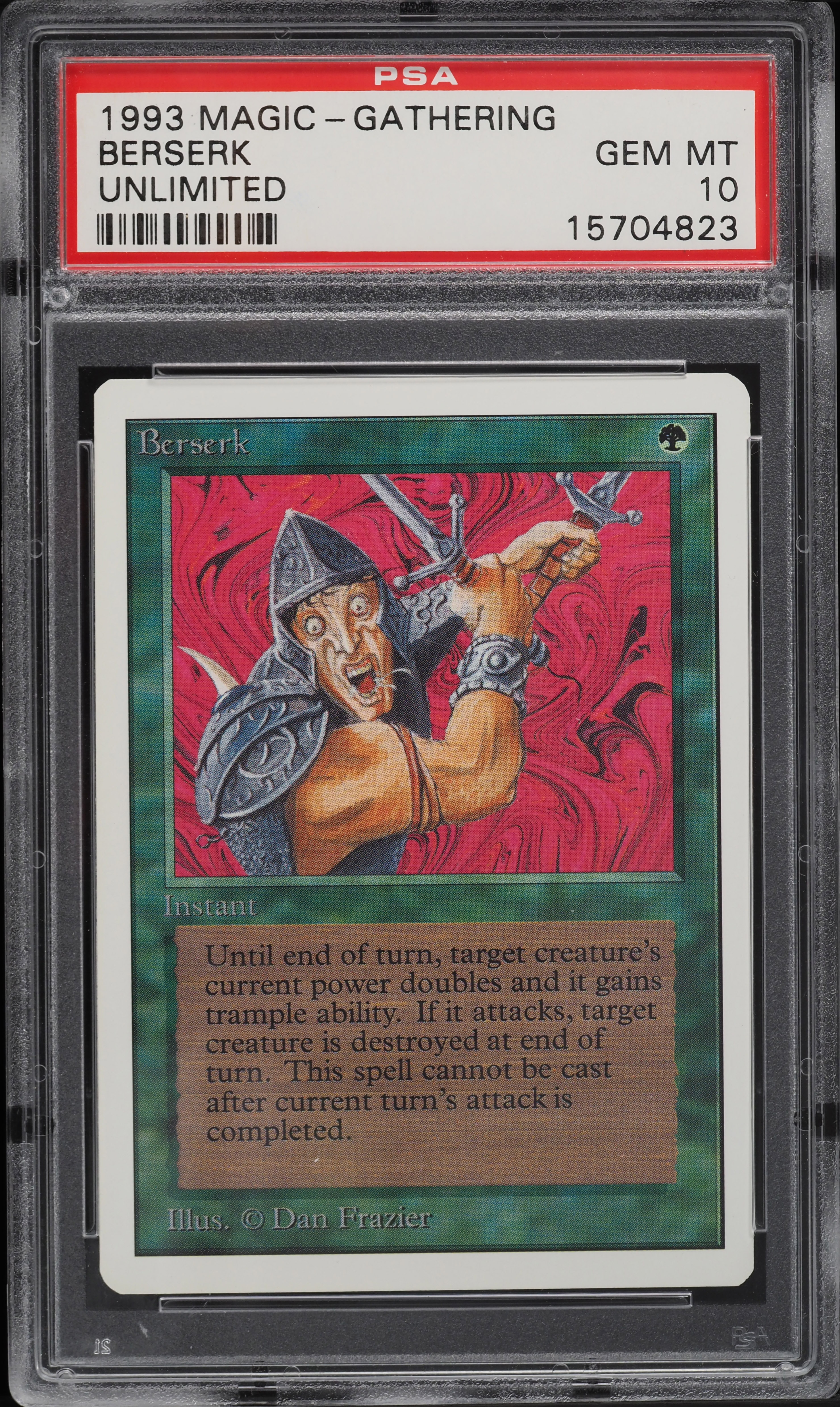 1993 Magic The Gathering MTG Unlimited Berserk PSA 10 GEM MINT on