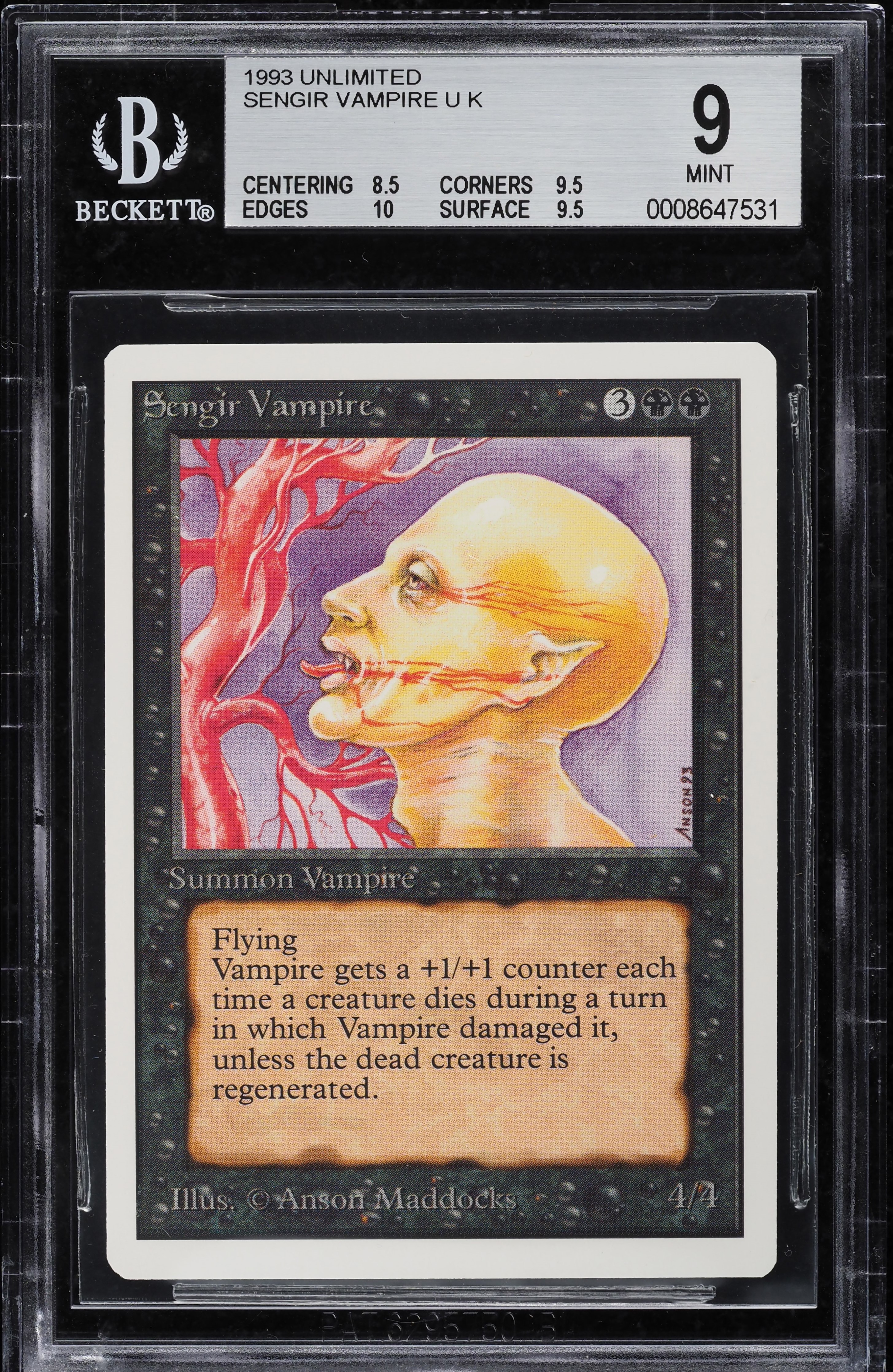 1993 Magic The Gathering MTG Unlimited Sengir Vampire U K #230 BGS