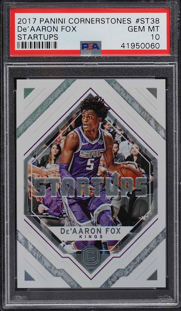 2017 Panini Cornerstones Startups De'Aaron Fox ROOKIE #ST38 PSA 10 GEM MINT