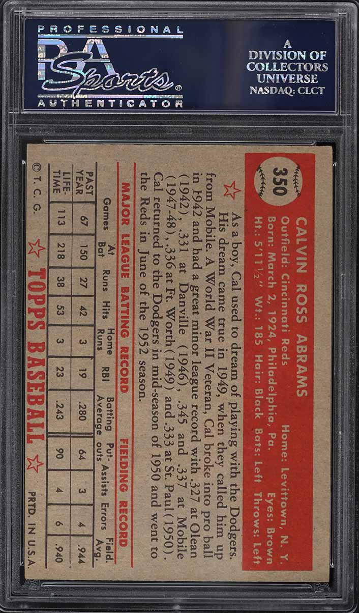 1952 Topps Cal Abrams #350 PSA 6.5 EXMT+