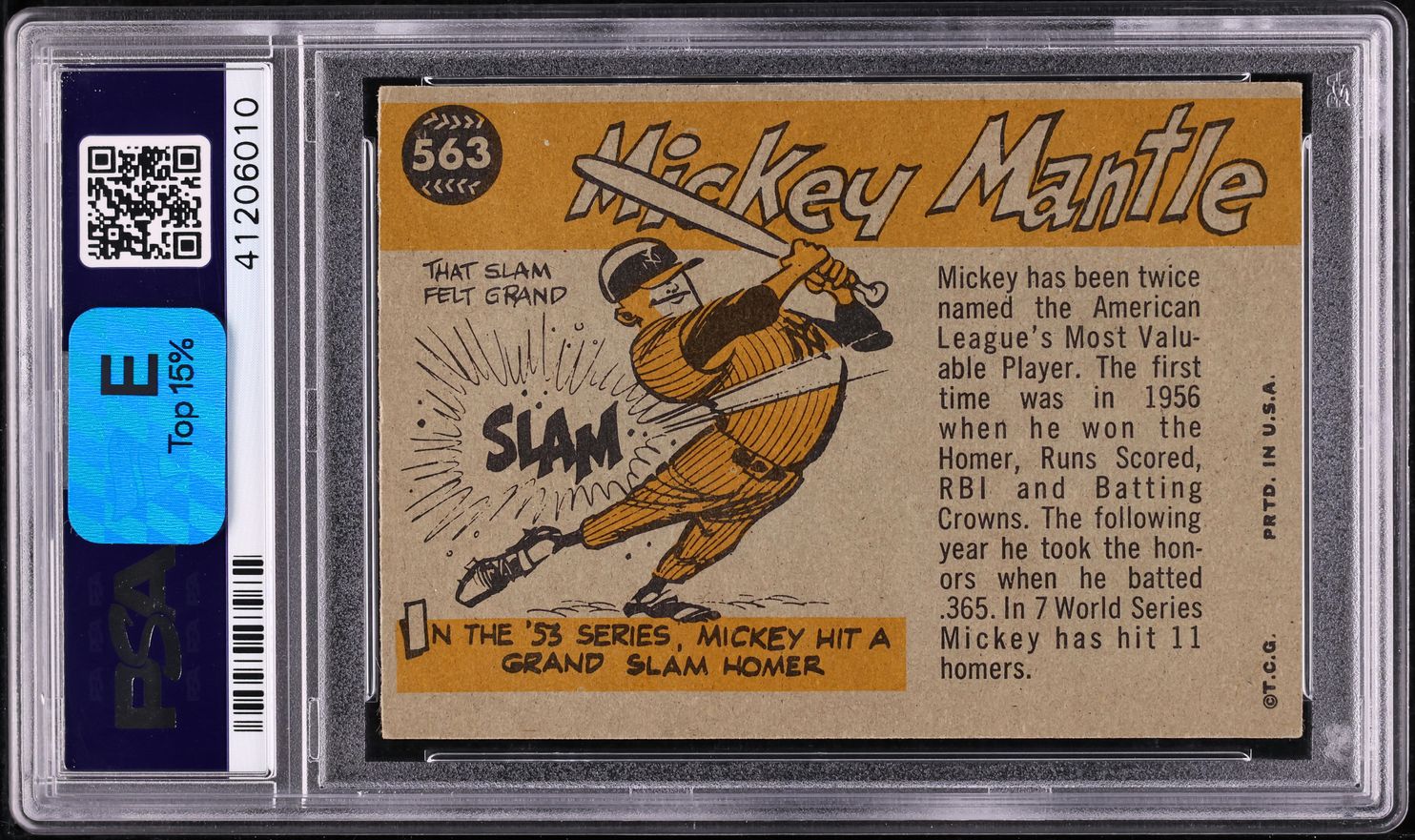 1960 Topps Mickey Mantle ALL-STAR #563 PSA 6.5 EXMT+