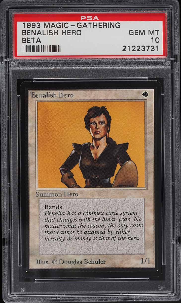 1993 Magic The Gathering MTG Beta Benalish Hero C W PSA 10 GEM MINT