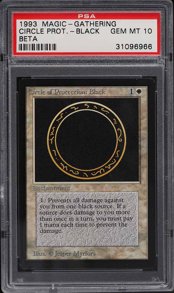 1993 Magic The Gathering MTG Beta Circle Of Protection: Black PSA 10 GEM MINT