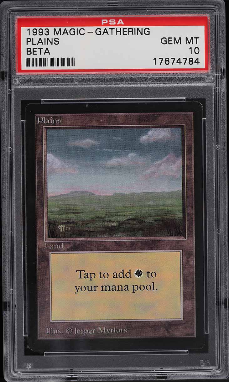 1993 Magic The Gathering MTG Beta Plains V3 C L PSA 10 GEM MINT