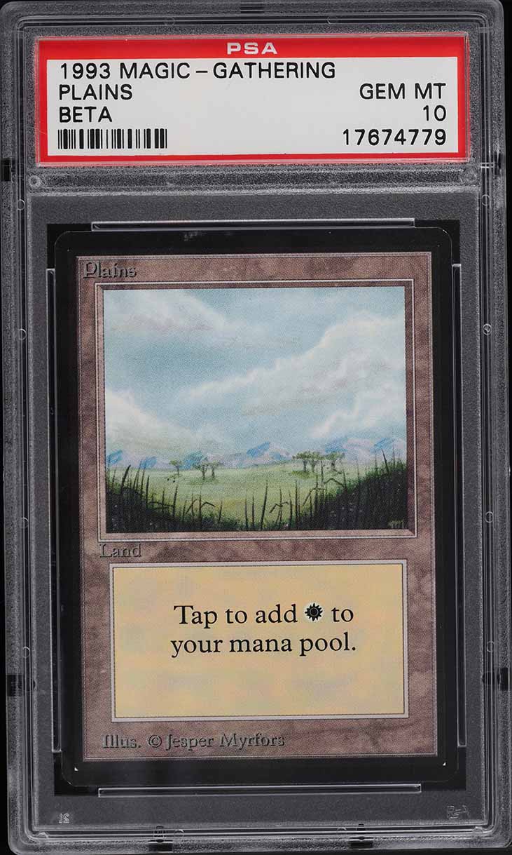 1993 Magic The Gathering MTG Beta Plains V3 C L PSA 10 GEM MINT