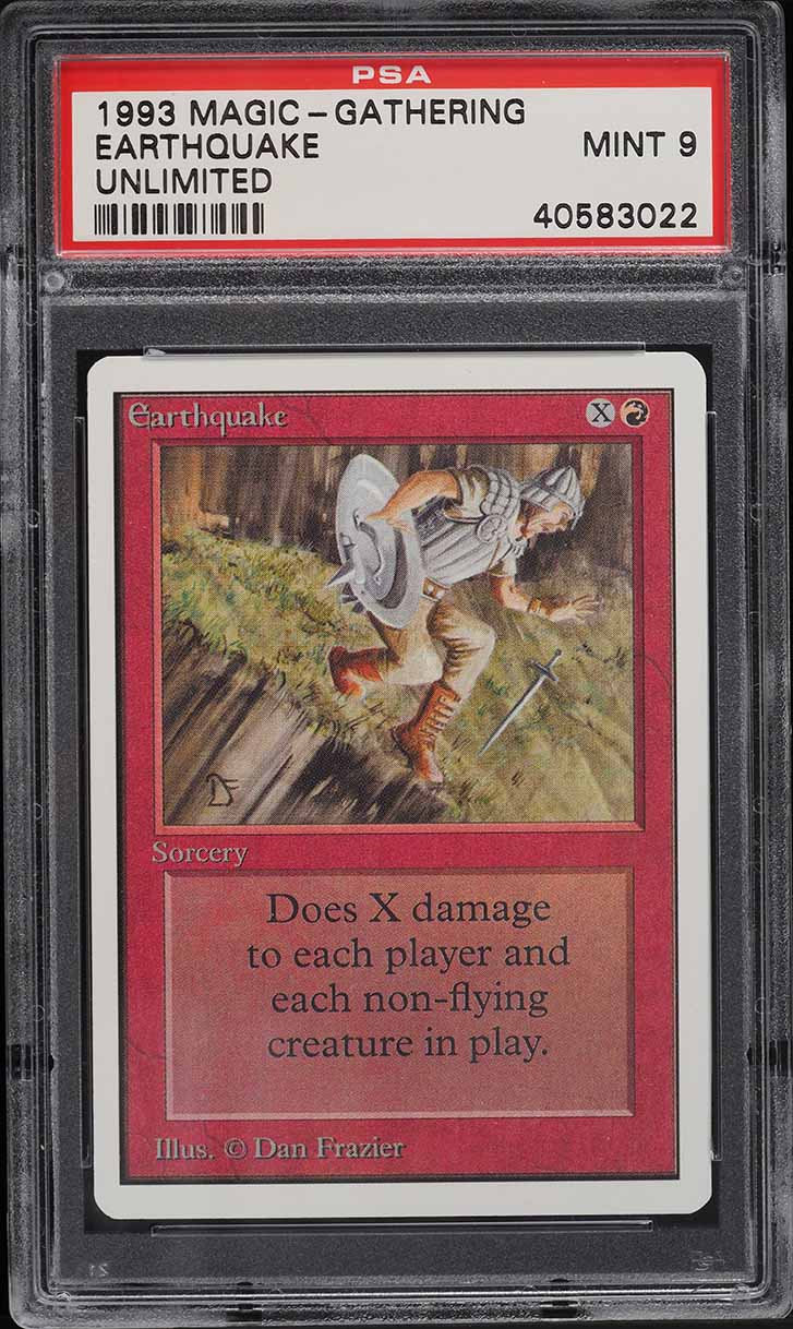 1993 Magic The Gathering MTG Unlimited Earthquake PSA 9 MINT on