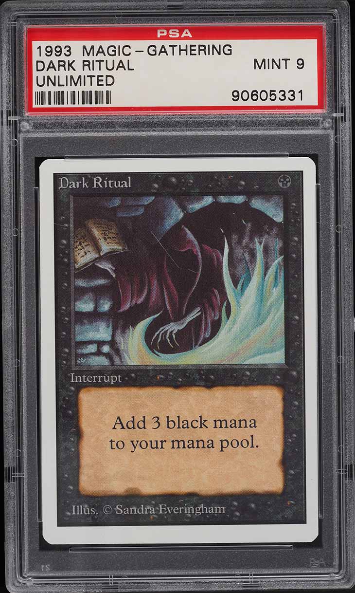 1993 Magic The Gathering MTG Unlimited Dark Ritual PSA 9 MINT