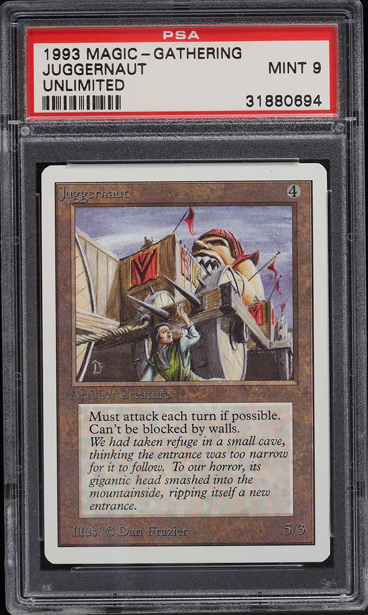 1993 Magic The Gathering MTG Unlimited Juggernaut PSA 9 MINT