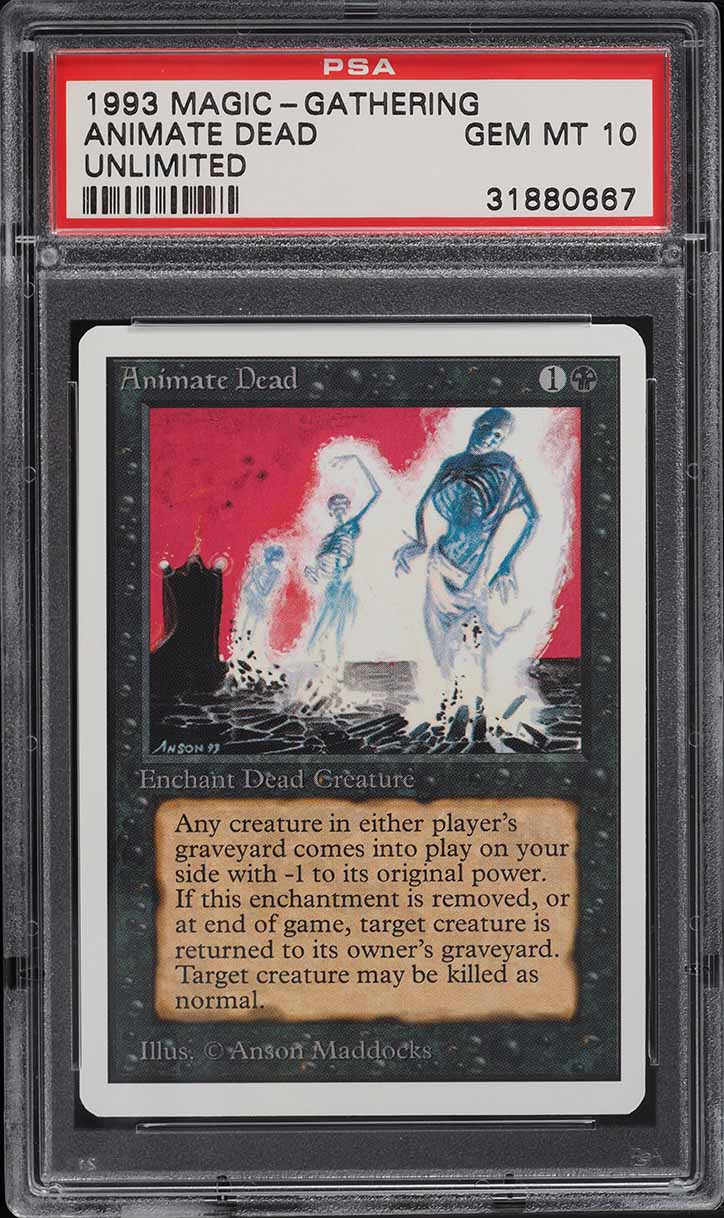 1993 Magic The Gathering MTG Unlimited Animate Dead PSA 10 GEM