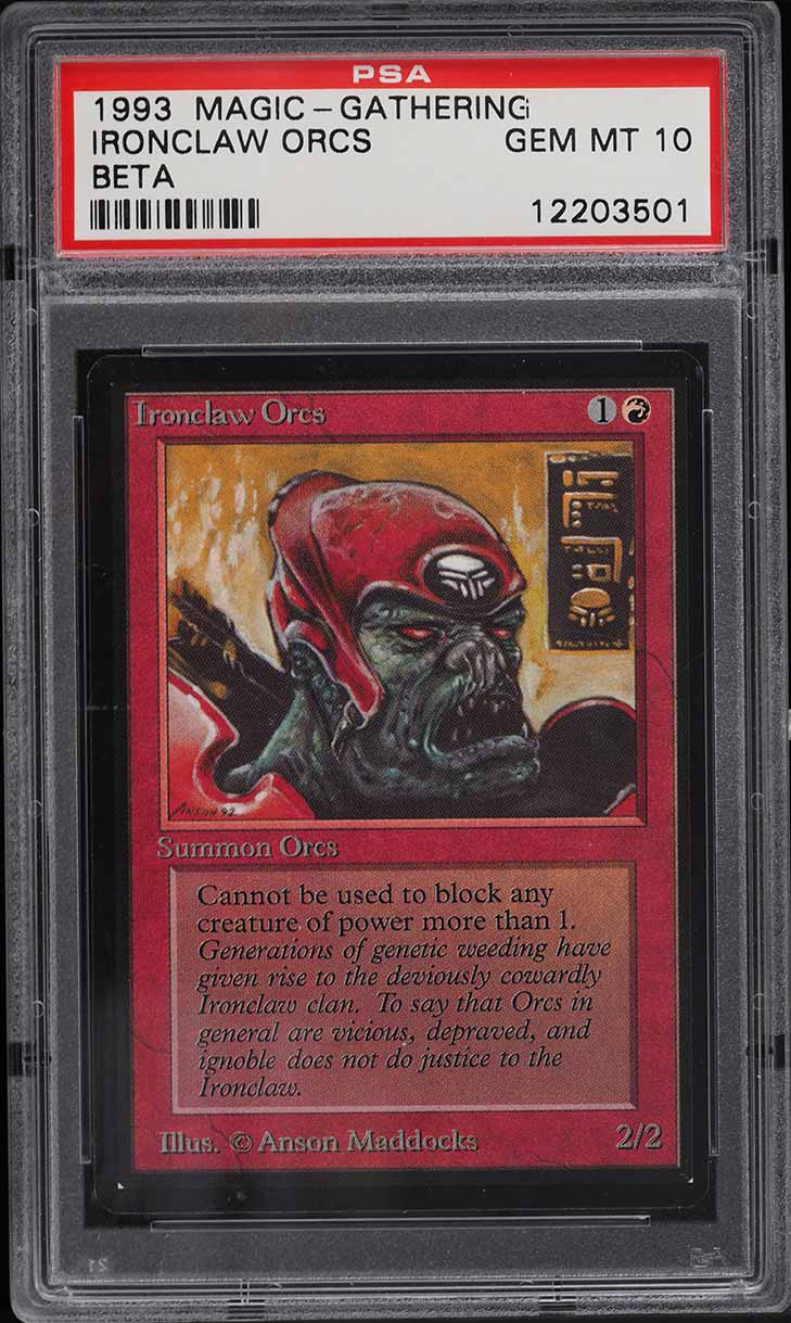 1993 Magic The Gathering MTG Beta Ironclaw Orcs PSA 10 GEM MINT