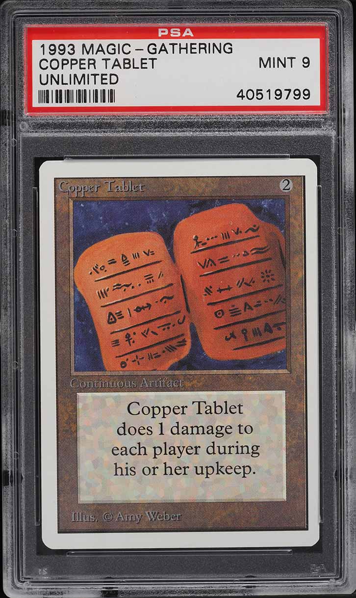 1993 Magic The Gathering MTG Unlimited Copper Tablet PSA 9 MINT