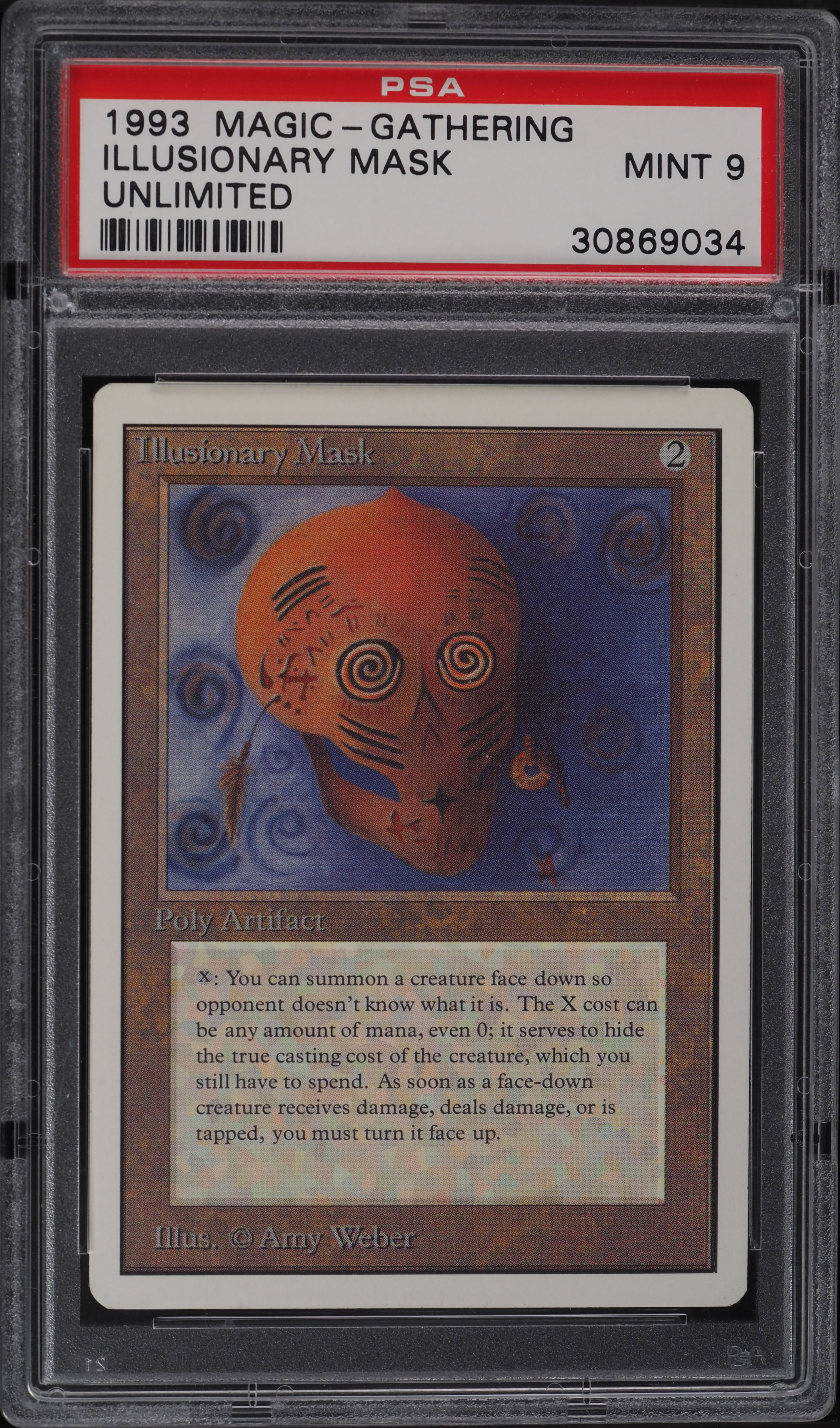 1993 Magic The Gathering Unlimited Illusionary Mask PSA 9 MINT on