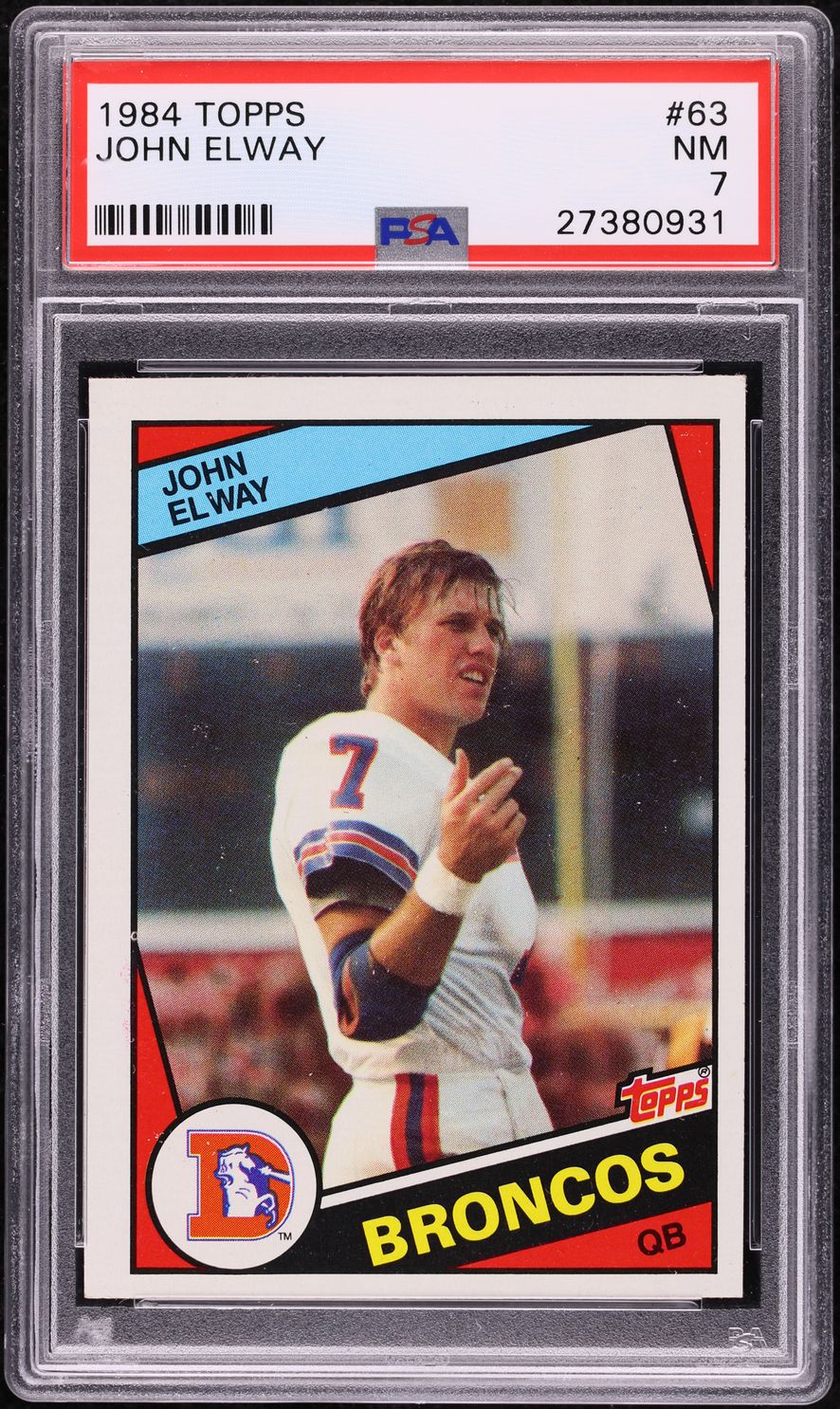 1984 Topps Football John Elway ROOKIE #63 PSA 7 NRMT