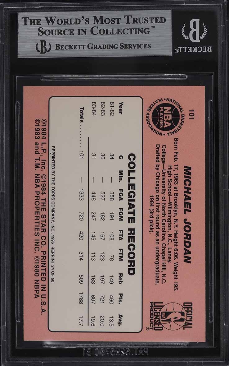 1996 Topps Stars '85 Reprints Michael Jordan #24 BGS 9 MINT