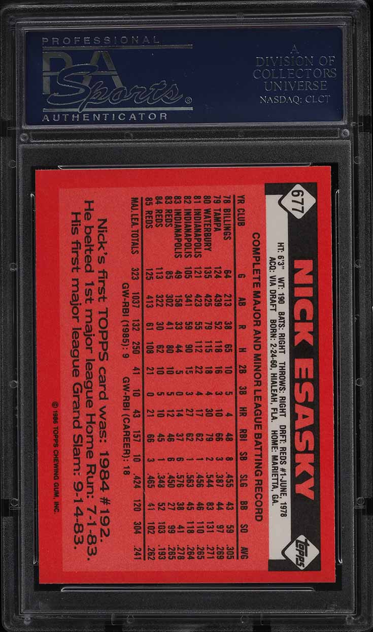 1986 Topps Tiffany Nick Esasky #677 PSA 10 GEM MINT