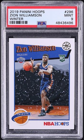 2019 Hoops Winter Tribute Zion Williamson ROOKIE #296 PSA 9 MINT