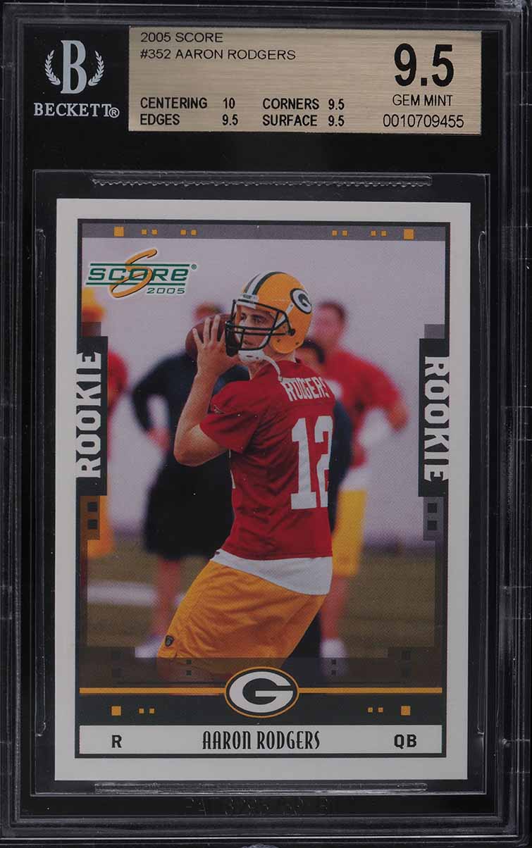 2005 Score Football Aaron Rodgers ROOKIE RC #352 BGS 9.5 GEM MINT