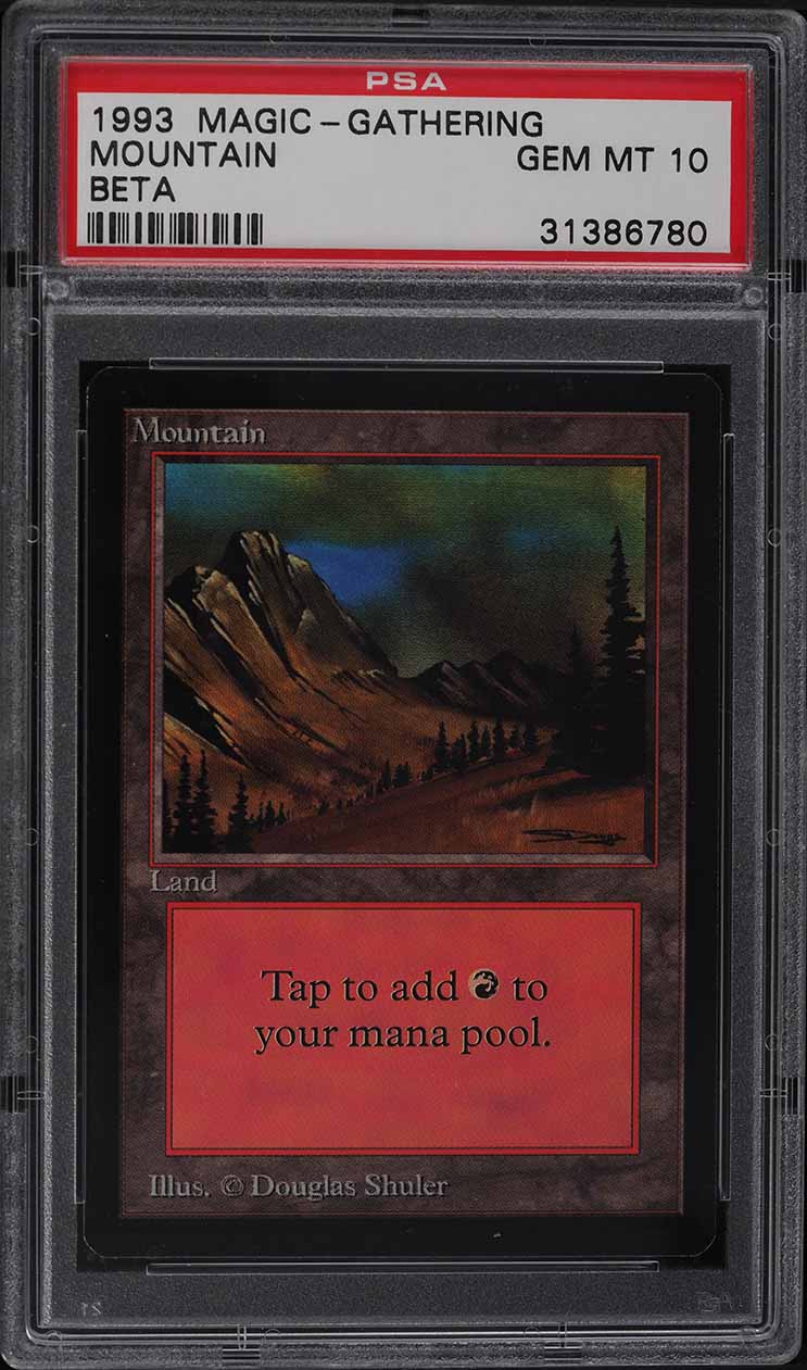 1993 Magic The Gathering MTG Beta Mountain V3 C L PSA 10 GEM MINT