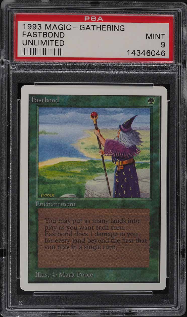 1993 Magic The Gathering MTG Unlimited Fastbond PSA 9 MINT on