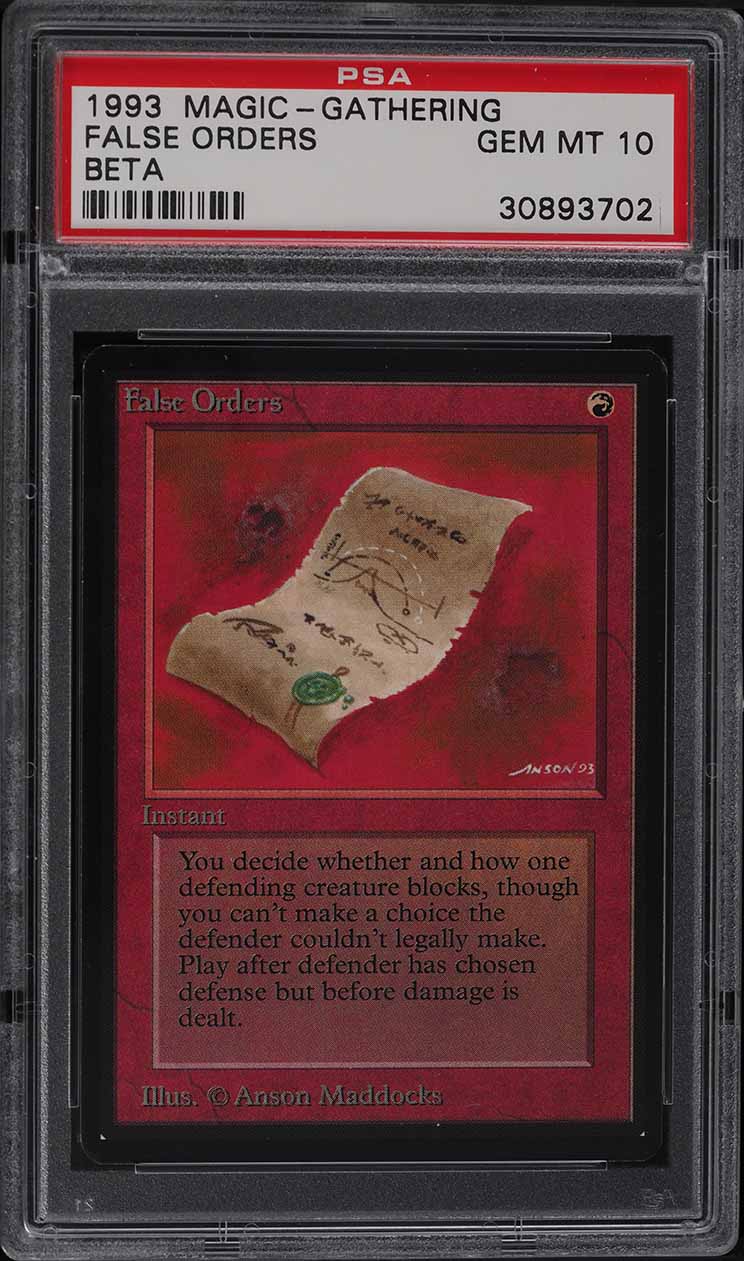 1993 Magic The Gathering MTG Beta False Orders C R PSA 10 GEM MINT