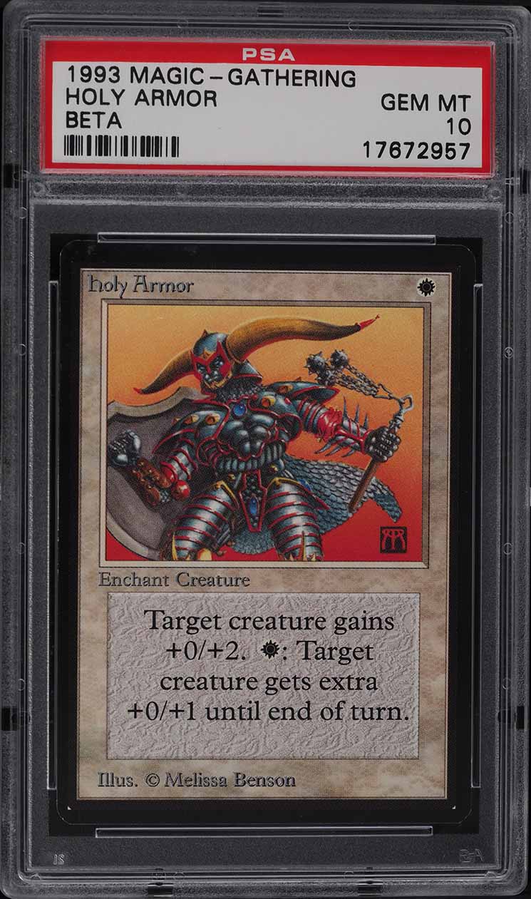 1993 Magic The Gathering MTG Beta Holy Armor PSA 10 GEM MINT