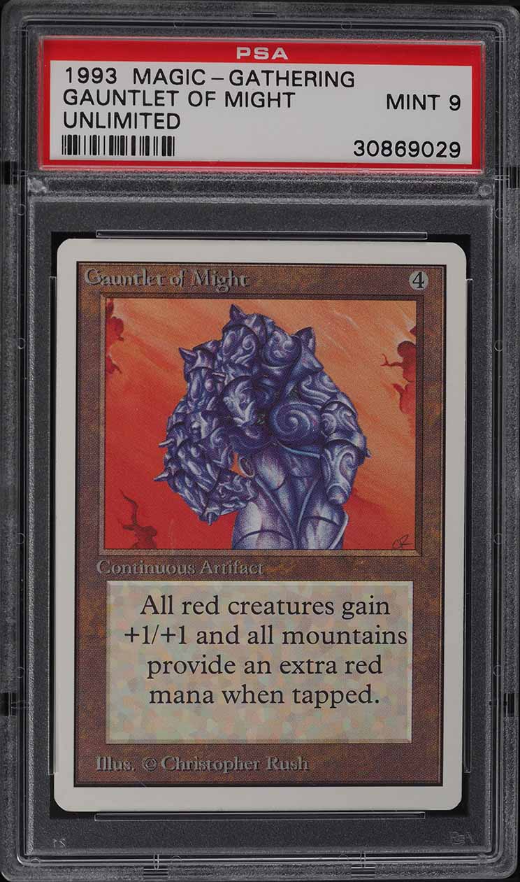 マジック：ザ・ギャザリング mtg Gauntlet of Might unlimited PSA9 1993 Magic The Gathering MTG Unlimited Gauntlet Of Might PSA 9