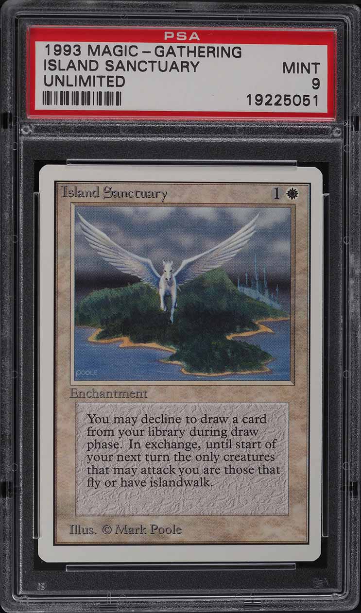 1993 Magic The Gathering MTG Unlimited Island Sanctuary PSA 9 MINT