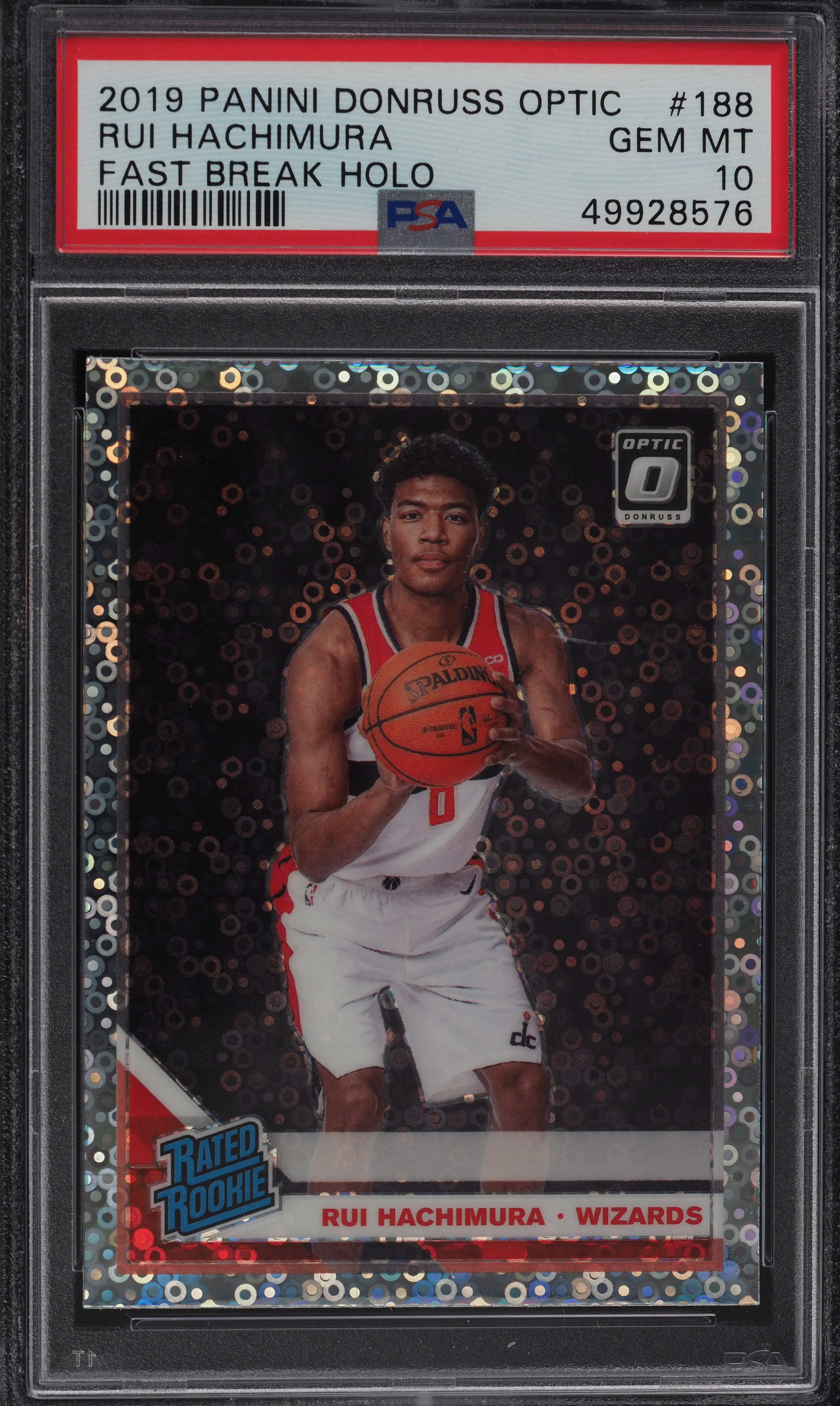 2019 Donruss Optic Fast Break Rui Hachimura ROOKIE RC #188 PSA 10