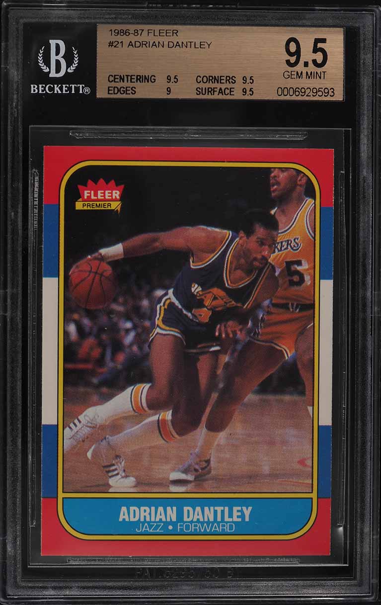 1986 Fleer Basketball Adrian Dantley #21 BGS 9.5 GEM MINT