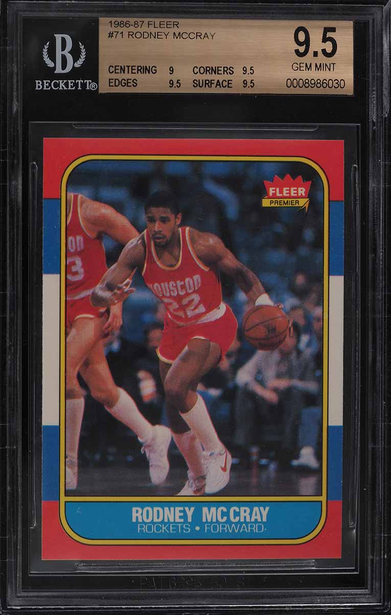 1986 Fleer Basketball Rodney McCray #71 BGS 9.5 GEM MINT