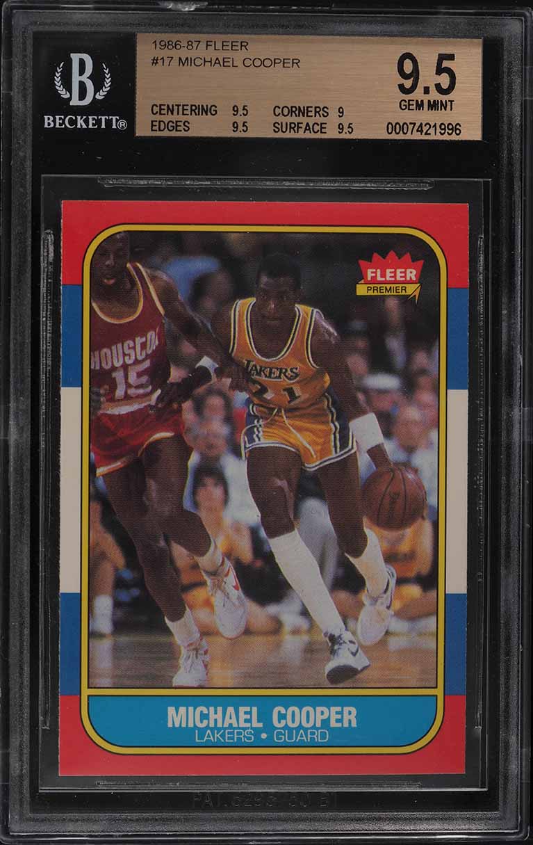 1986 Fleer Basketball Michael Cooper #17 BGS 9.5 GEM MINT